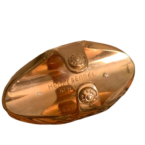 HENRI BENDEL Rose Gold Plated Red Druzy Stone Elongated Woman’s Ring Jewelry - Picture 7 of 9